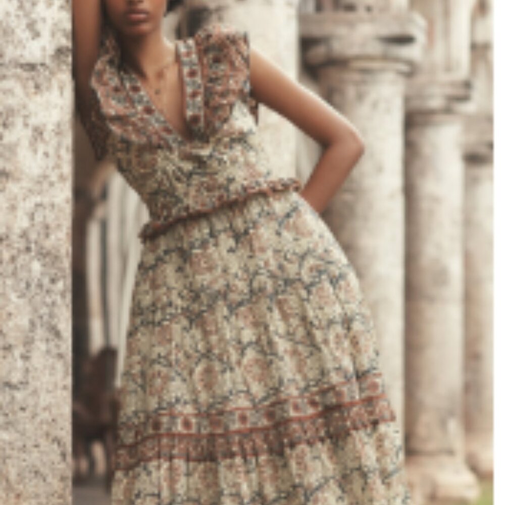 Sea New York Marlee Print Flutter Sleeve Dress in Clay [12]